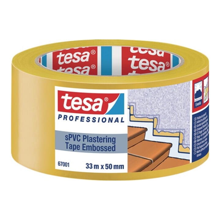 PVC Putzband 67001 quergerillt gelb L.33m B.50mm TESA