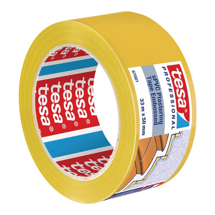 PVC Putzband 67001 quergerillt gelb L.33m B.50mm TESA
