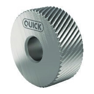 QUICK Roue moletée PM BL 30 degrés 10x4x4 G7 P0,3 avec chanfrein