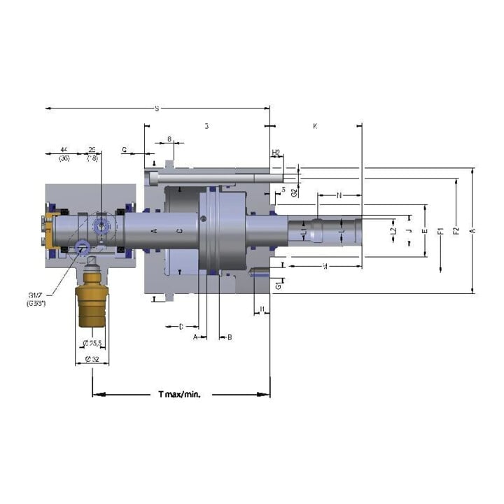 RÖHM Cylindre de serrage hydraulique complet OVS-200 SV