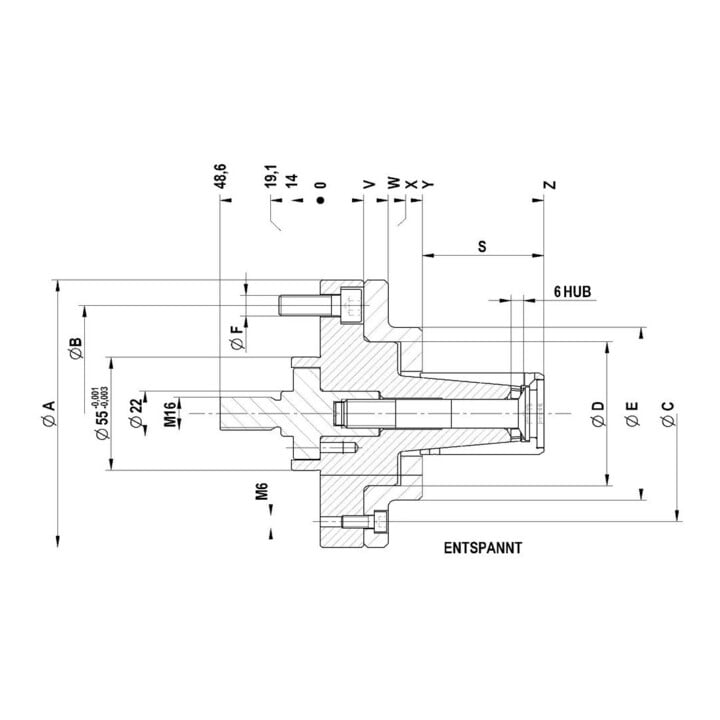 RÖHM Mandrin à douille KFS 01 O.WT D19,7-25,7