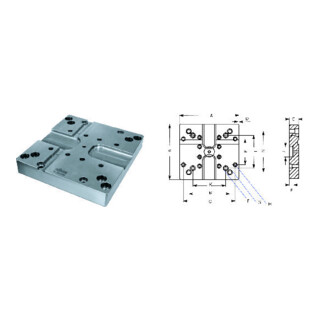 RÖHM Plaque de base standard GP, 290x270 avec tour DUO