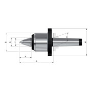 RÖHM Pointe à centrer moyenne 640-80 Gr.485 MK 5-3