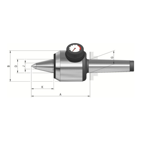 RÖHM Pointe à centrer tournante 652-20ACVL Taille 506 MK6