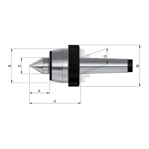 RÖHM Pointe de tour tournante avec écrou de pression MK6