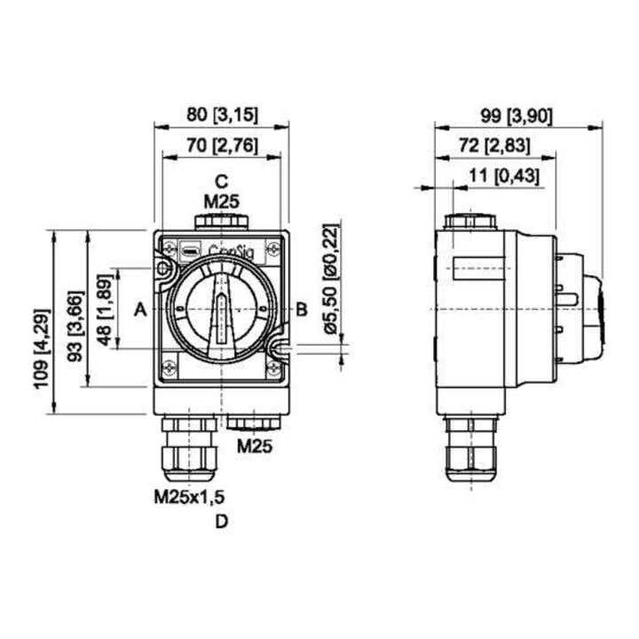 R. STAHL Interrupteur marche-arrêt EEx e 8040/11-V30-033-B antidéflagrant IP66
