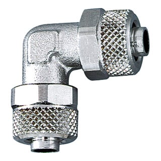 Raccord coudé RIEGLER pour tuyau 8/6 mm SW 12 laiton nickelé