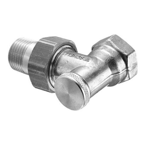 Raccord de radiateur Schell forme d'angle verrouillable 10bar nickel mat, 3/8
