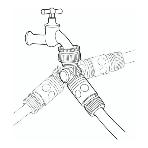 Raccord de robinet coudé GARDENA, en vrac pour robinet d'eau de 26,5 mm (G 3/4) avec filetage de 33,3 mm (G 1), pour robinet d'eau de 21 mm (G 1/2) avec filetage de 26,5 mm (G 3/4)