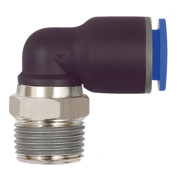 Raccord enfichable en L RIEGLER série bleue rotatif R 3/8 diamètre extérieur 8 mm