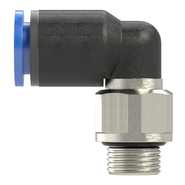Raccord enfichable en L Série bleue rotatif G 1/2 Diamètre extérieur 10 mm RIEGLER