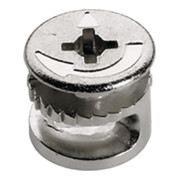 Raccord excentrique Hettich Rastex 15 / 071950 pour étagère 19mm zinc moulé sous pression nickelé