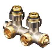 Raccord OVA Multiblock T 1/2AG x 3/4AG, 1 et 2 tubes, laiton, angle-1
