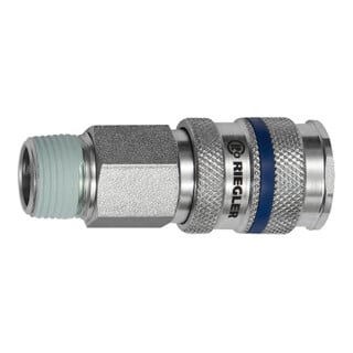 Raccord rapide DN 7,8 filetage ext. acier filetage R 3/8 16,66 mm RIEGLER