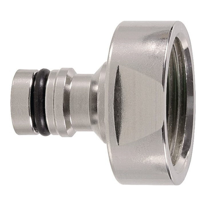 Raccord robinet système d'enfichage GEKA plus laiton nickelé filetage int. 1 po.
