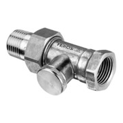 Raccordement vissé pour radiateur Schell passage verrouillable 10bar nickel mat, 1/2