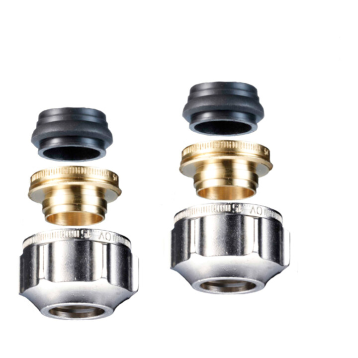 Raccords à compression OV AG 3/4 2-fa. f Cu- Précis:acier inoxydabler.16mm