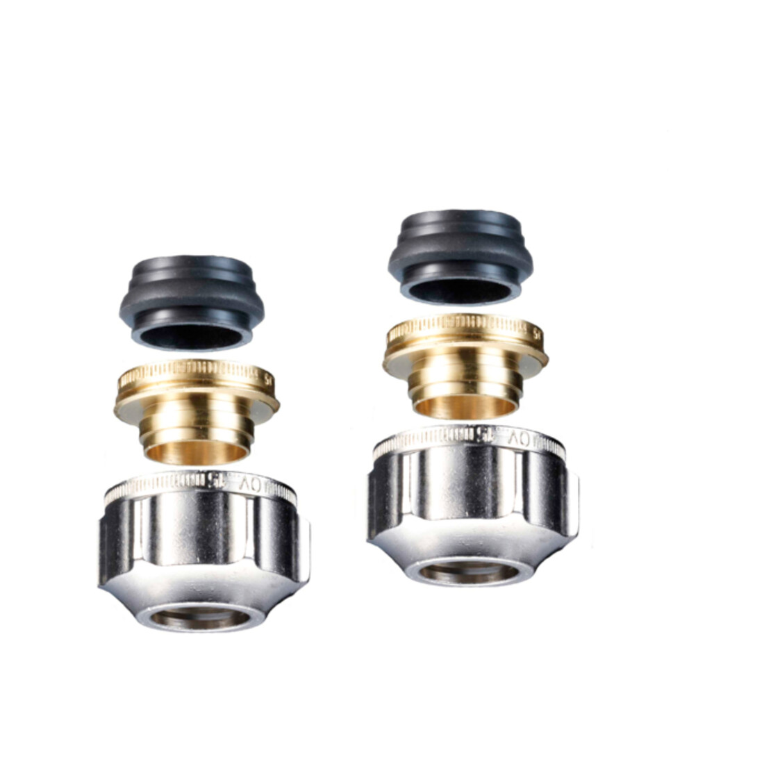 Raccords à compression OV AG 3/4 2-fa. f Cu- Précis:acier inoxydabler.16mm