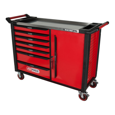 RACINGline+ Servante d'atelier KS Tools NOIR/ROUGE avec 7 tiroirs et 1 porte