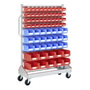 Racks mobiles p 510 Racks mobiles galvanisés Bito bacs bleu et rouge