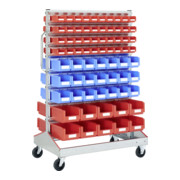 Racks mobiles p 710 Racks mobiles galvanisés Bito bacs bleu et rouge