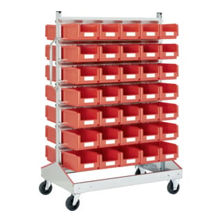 Racks mobiles p 710 Racks mobiles galvanisés Bito bacs rouge