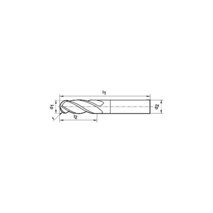 Radiusfr. WN VHM FIRE 12,0mm HA Z 4 L Gühring