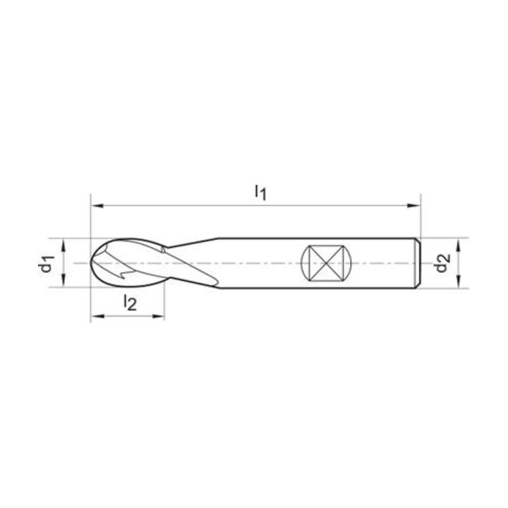 Radiusfräser WN VHM 8,0mm HB Z2 K FORMAT