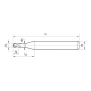 Radiusfräser WN VHM TiALN 1,0mm L6,7 HA Z2 FORMAT-2