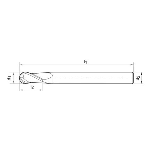 Radiusfräser WN VHM TiALN 9,0mm HA Z2 D6mm FORMAT