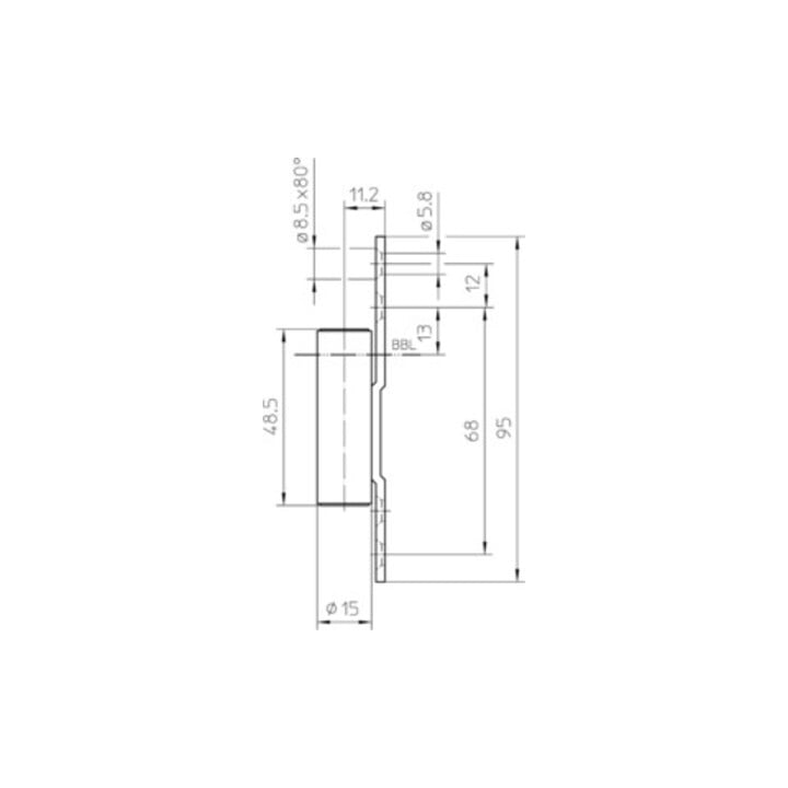 Rahmenteil V 8000 WF ASR STA vernickelt 3-teilig Stahlzargen Aufschraubband
