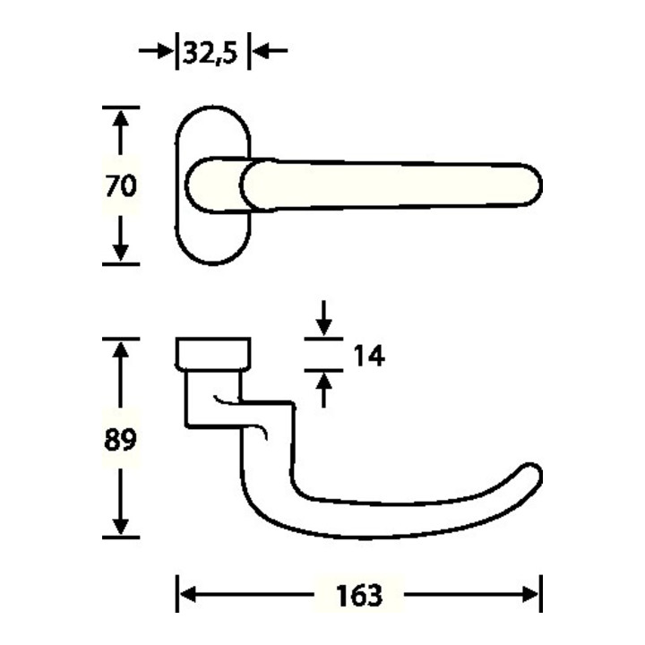 Rahmentürdrücker 06 1023 VA 6204 gekr. 4-KT. 8mm FSB