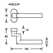 Rahmentürdrücker 06 1076 VA 6204 gekr. 4-KT. 8mm FSB-4