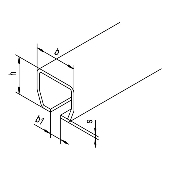 Rail de roulement 300 Woelm, 35 mm x 40 mm x 2,8 mm