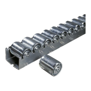 Barres à rouleaux robustes avec rouleaux cylindriques en acier, galvanisés