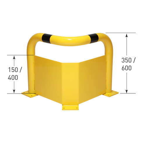 Moravia corner ram protection bracket Black Bull with underride protection for inside 600 mm 76 mm 3 mm