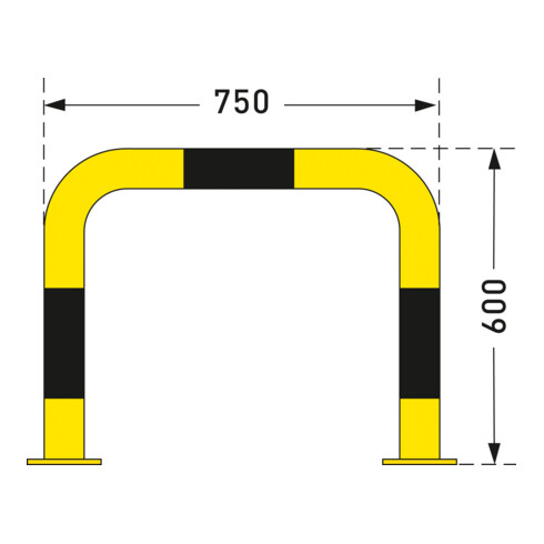 Support de protection Moravia Black Bull pour une utilisation intérieure pour le chevillage 76 mm 3 mm