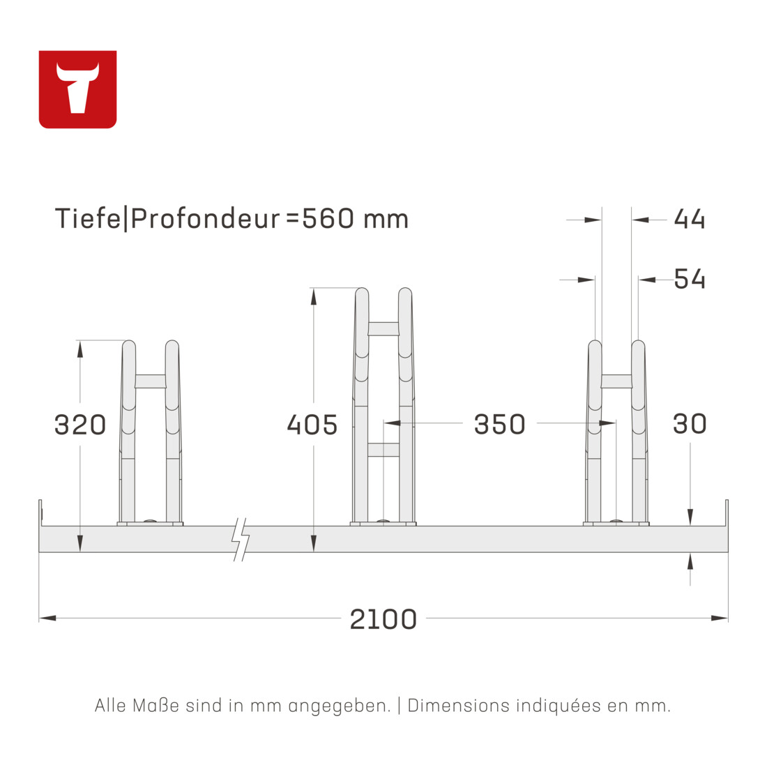 Range-vélos STIER pour 6 vélos, galvanisé