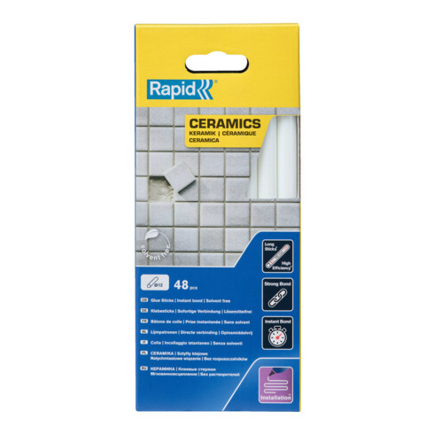 Rapid bâtons de colle céramique, diamètre 12 x 190 mm, boîte de 48 pcs