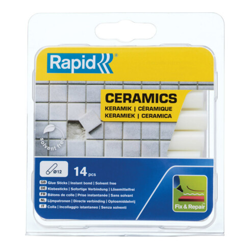Rapid bâtons de colle céramique, diamètre 12 x 94 mm, 14 pcs blister