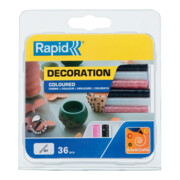 Rapid Bâtons de colle pailletés, Ø 7 x 90 mm 36 pcs blanc, noir, rose blister