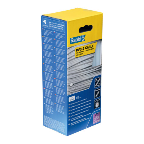 Rapid Bâtons de colle PVC/Câble, diamètre 12 x 190 mm, 48 pcs carton