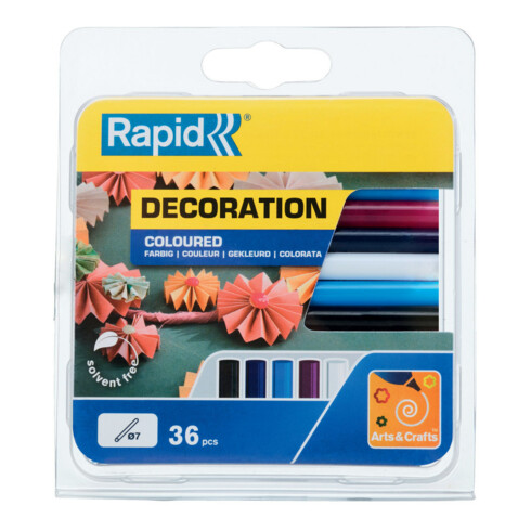 Rapid Klebesticks farbig Klassik, Durchmesser 7 x 90 mm 36 Stk. Blister