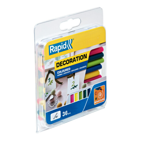 Rapid Klebesticks farbig Trend, Durchmesser 7 x 90 mm 36 Stk. Blister