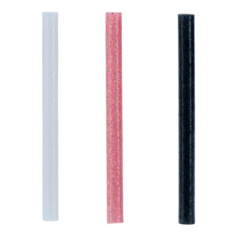 Rapid Klebesticks Glitzer, Durchmesser 7 x 90 mm 36 Stk. weiß, schwarz, rose Blister
