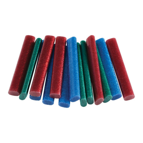 Rapid Klebesticks Glitzer oval, Durchmesser 9 x 94 mm 14 Stk. rot, grün und blau Blister