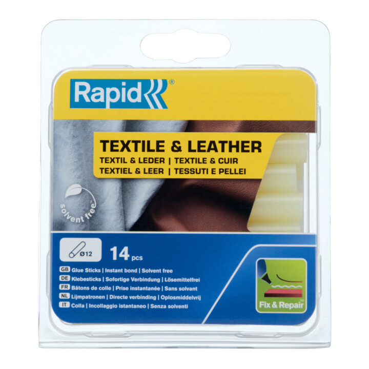 Rapid Klebesticks Textil und Leder, Durchmesser 12 x 94 mm 14 Stk. Blister