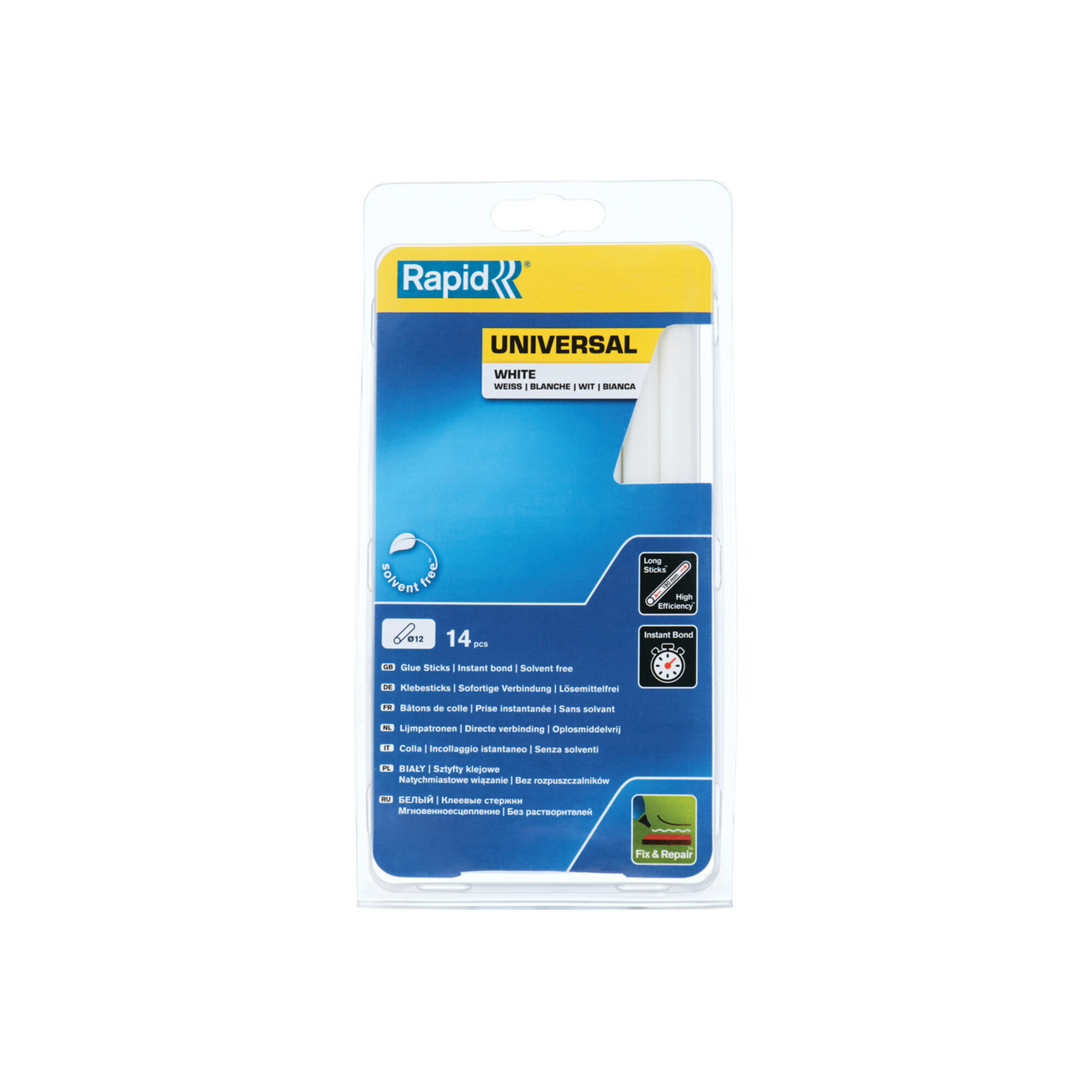 Rapid Klebesticks universal weiß, Durchmesser 12 x 190 mm 14 Stk. Blister