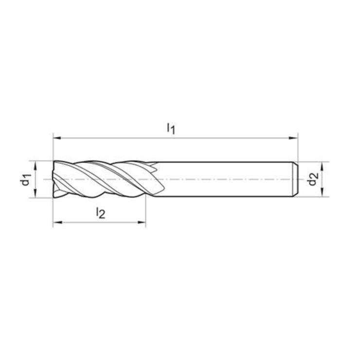 Ratiofräser 6527L VHM FIRE 8mm Z 4 HB INOX Gühring