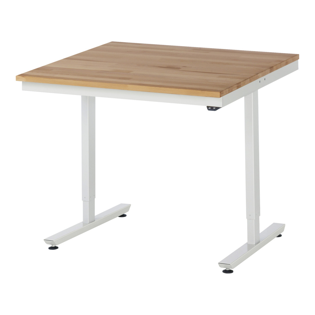 RAU Arbeitstisch adlatus 150 elektrisch höhenverstellbar Buche-Massiv-Platte 1000 mm x 1000 mm